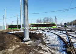 В Курске дебют выхода новых трамваев закончился остановкой на 40 минут