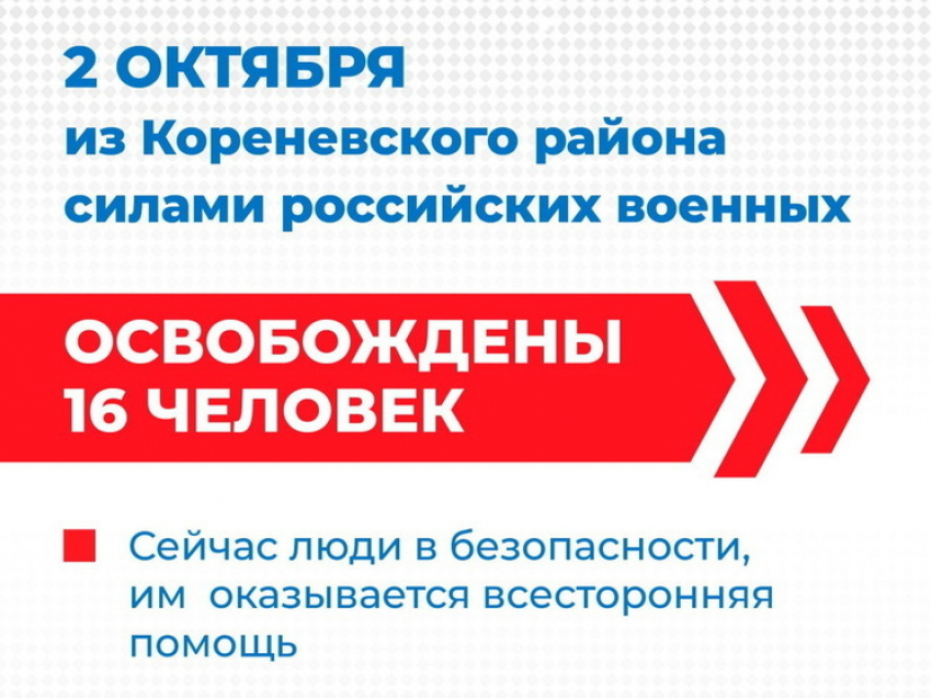 В Кореневском районе Курской области военные ВС РФ спасли ещё 16 жителей